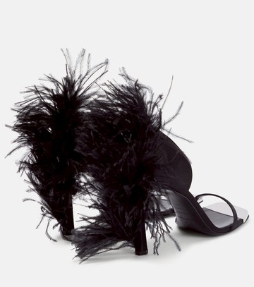Area x Sergio Rossi Amazona feather-trimmed sandals