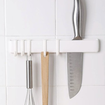 免鑽釘黏貼式5連式掛鉤-3入 單一規格