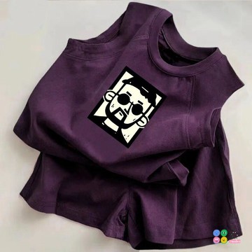 【好穿點】韓版兒童夏季套裝新款可愛卡通印花純棉男女童寶寶背心短褲兩件套中小童男童套裝兒童童裝夏天短袖套裝韓版套裝男