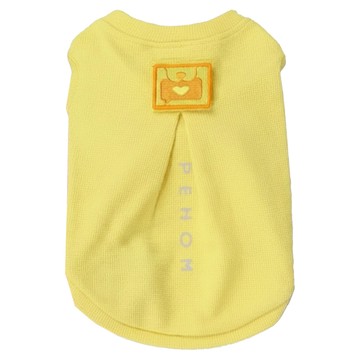 pehom 華夫格刺繡T恤 寵物舒適透氣時尚  1入  黃色  M