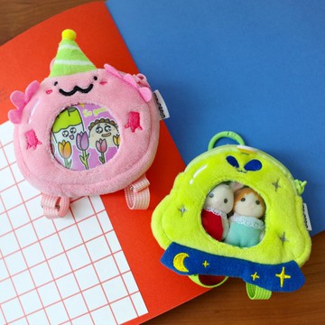 雨過山原創蠑螈UFO毛絨唧套耳機包個性拓麻歌子保護套