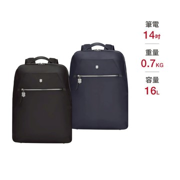 VICTORINOX 瑞士維氏Victoria Signature系列14吋後背包(黑/藍)