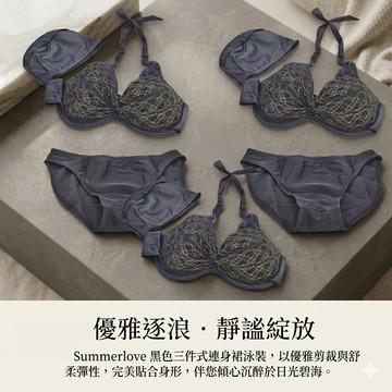 Loveteen 女連身裙3件組  Free Size  黑色