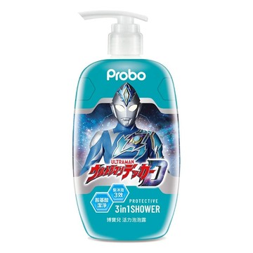 Probo 博寶兒 ULTRAMAN 活力泡泡露 胺基酸潔淨 3in1沐浴露  500ml  1瓶
