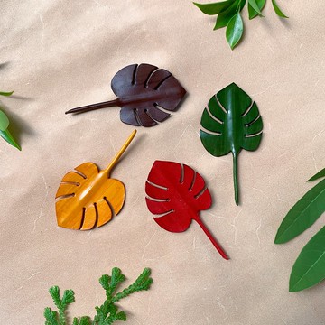 龜背芋掛勾磁鐵 (獨特, 皮革, 手工, 紀念品, 真品, 2024)