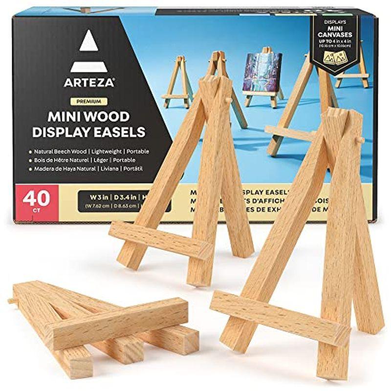 ARTEZA Mini Wood Display Easel, Pack of 40, Ideal for Displaying S