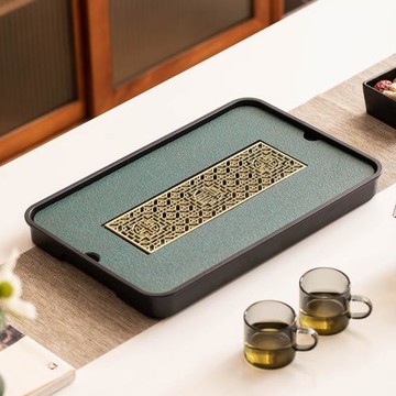 茶盤家用現代簡約泡茶長方形托盤中式蓄排雙用干泡盤辦公會客茶臺