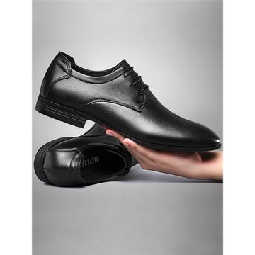 2025新款內增高鞋子男款皮鞋男尖頭軟底男士英倫休閑真皮男鞋透氣