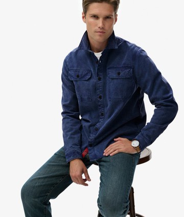 Superdry Men's The Merchant Store - Military Overshirt Dark Blue Size: M