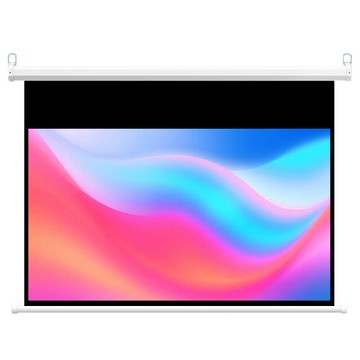 4K高清電動投影幕布16:9/4:3遙控自動升降100寸家用壁掛明裝幕布[DD230109]