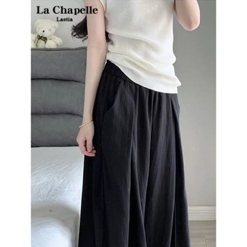 (免運)慵懶山本褲女2025新款夏季薄款小個子冰絲棉麻垂感窄版闊腿褲子J