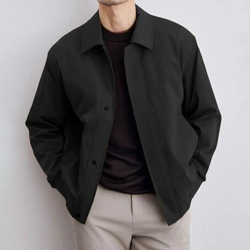 外套男春秋季韓版輕熟風男裝寬鬆短款翻領夾克男士夾克休閒上衣潮折線 防風 防曬 賽車 風衣外套