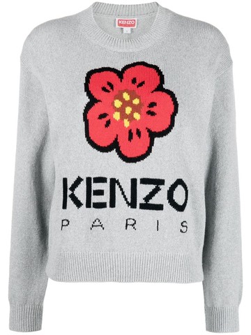 Kenzo - Boke Flower intarsia jumper - women - Polyester/Cotton - XL - Grey
