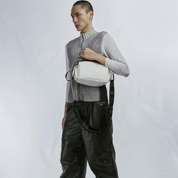 Utility bag 米白工裝包 & 黑白條紋繩索背帶組合