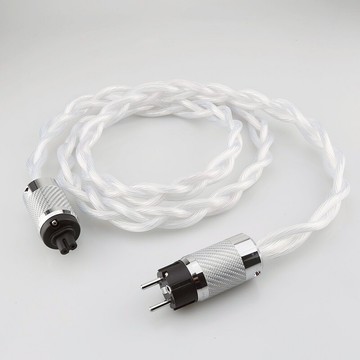 5N OCC鍍銀發燒歐標八字尾電源線HiFi音響功放膽機8字尾插連接線