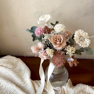 【遇見恆久】大地溫情永生玫瑰捧花 小捧花 乾燥花 永生花 生日禮物 情人節 客製化禮物
