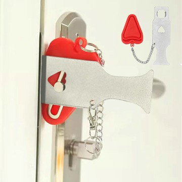 防盜門擋 安全門扣鎖 門內鎖 阻門器 隨身門擋 防盜鎖 擋門器 門把鎖【JA456】99750走走去旅行