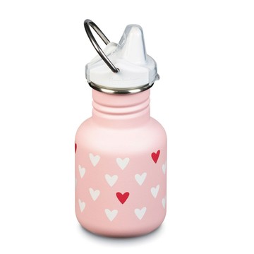 Klean Kanteen｜幼童窄口不鏽鋼吸嘴瓶-355ml-紅心心