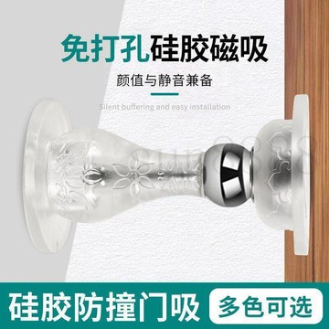 臺灣出貨免打孔家用強磁門吸靜音衛生洗手間室內門吸防撞加厚門碰門後防撞