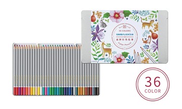 寒暑假必備  【史代新文具】SIMBALION C3600/8 塗頭色鉛筆 (36色/鐵盒)