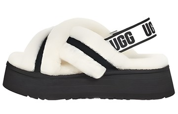 WMNS DISCO SHEEPSKIN CMFT WARM FASHION SLIDE WHITE