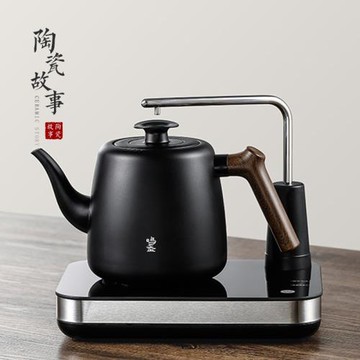 陶瓷故事全自動上水燒水壺電熱抽水保溫一體茶具煮器家用泡茶套裝