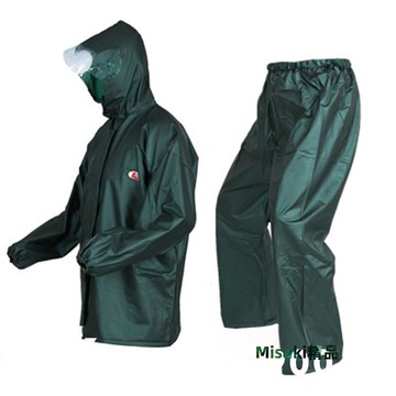 現貨 雨衣雨褲套裝分體防水海膠雙層復合珠光騎行外賣雨衣套裝男士女-Misaki精品