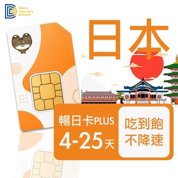 【DJB】日本網卡 日本sim卡 4~25天 吃到飽不降速 日本上網卡｜DJB暢日卡PLUS