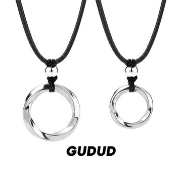 純銀莫比烏斯環項鏈男士潮流簡約S925平安扣掛繩吊墜高級感送男友