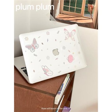 plum適用Macbook保護殼macbookpro14保護套蘋果筆記本AIR蝴蝶透明外殼13/16寸輕薄