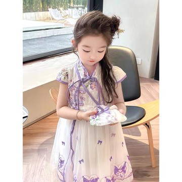 女.童連衣裙夏季2024款洋氣古風庫洛米漢服夏裝小女孩中國風裙子