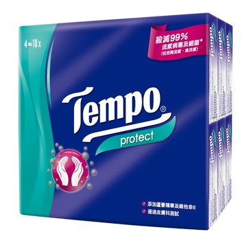 Tempo 抗菌倍護4層迷你紙手帕 7抽*18包/袋