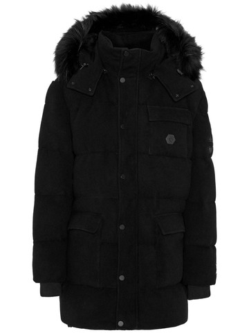Philipp Plein - faux-fur hooded jacket - men - Fabric - L - Black