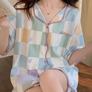 睡衣 甜美可愛睡衣 可外穿 家居服 寬鬆睡衣 卡通睡衣 休閒睡衣 性感睡衣 學院風睡衣  短袖短褲 兩件套 睡衣套裝