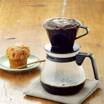 日本iwaki 玻璃咖啡壺1.0L 附濾杯