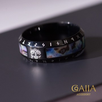 STEEL 鋼戒。黑色幻彩．生命之樹 （10號現貨供應中）| NAN