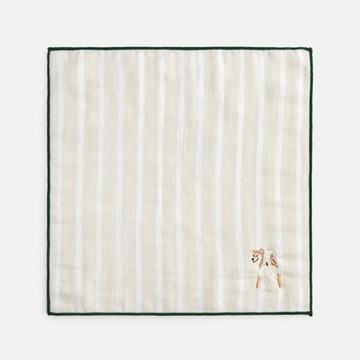 PRAIRIE DOG今治純棉刺繡紗布巾24x24 柴犬