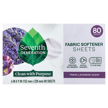 Seventh Generation, 織物柔軟片，清新薰衣花草，80 片
