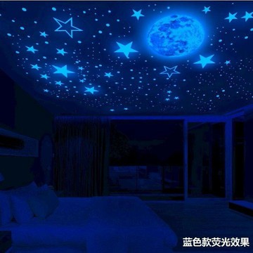 🚚在台發貨🚚發光貼紙遮醜神器客廳頂部自粘牆貼熒光星星夜光星空頂滿天星浪漫