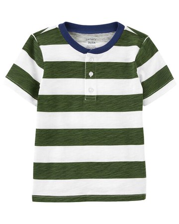 Baby Striped Slub Jersey Henley