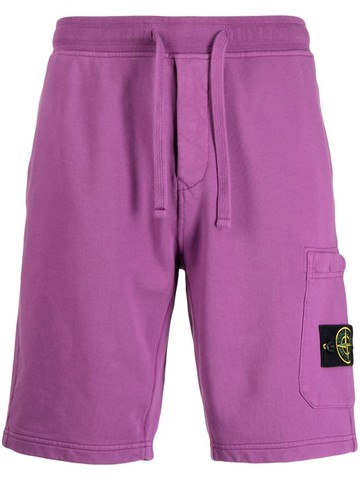 Stone Island - Lens-patch track shorts - men - Cotton - L - Purple
