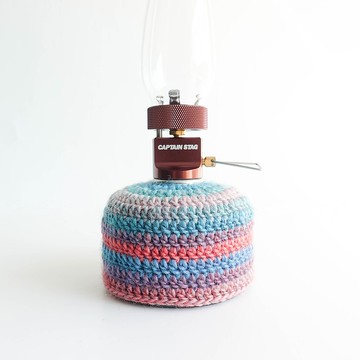 編織藍橙混色瓦斯罐保護套 (登山/露營) 壓縮氣罐 高山氣罐