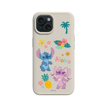 iPhone 15 SolidX 貝殼灰 - 迪士尼-史迪奇 Disney Stitch - 史迪奇 - 史迪奇與安琪