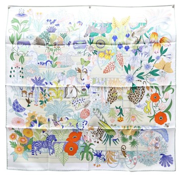 HERMES 愛馬仕 Precious Paradise Scarf 90 絲巾 多色 絲綢 二手精品 【二手名牌BRAND OFF】