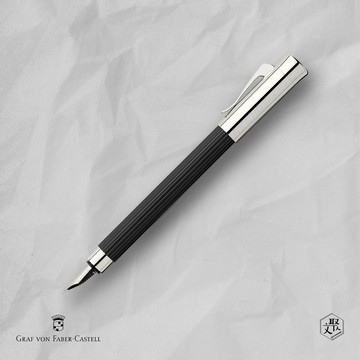 【Graf von Faber-Castell】Tamitio 經典原創條紋鋼筆-黑 M尖 VIP刻字服務 (原廠正貨)