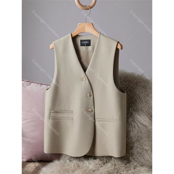 CHALDLLEN/查琳西裝馬甲女新款百搭春秋寬松設計感小眾939