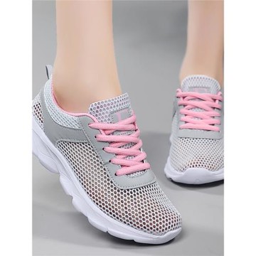 特價女鞋夏季鏤空網面透氣單鞋大網眼輕便軟底休閑旅游鞋減震跑鞋