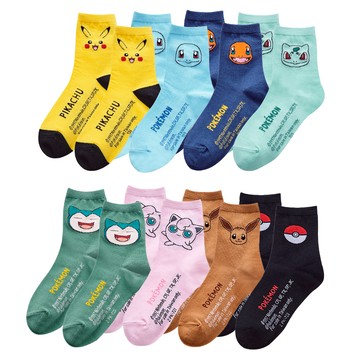 ONEDER 旺達棉品 寶可夢系列童襪 8雙組 舒適透氣 親膚材質  寶可夢  19~21cm