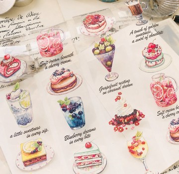 Sweet Glow Dessert 甜點 PET 裝飾膠帶 4.5cm