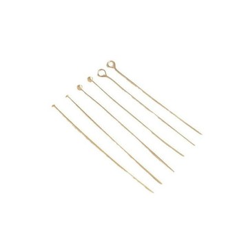 Ala-14K包金保色珠頭針9字針T針手工diy配件平頭圓頭針首飾品手作資料